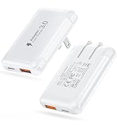 [2-Pack] 40W USB C Wall Charger Block, Flat Dual Port PD Fast Type C Charging Plug,Foldable & Sli...