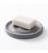 YIUMAF Round Diatomite Stone Soap Dish &amp; Tray - Water Absorbing Soap Holder for Bathroom Kitchen ...