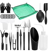 TOPZEA 30 Pcs Mini Succulent Gardening Tools Set, 19.7" Indoor Plant Repotting Mat with 29 Pcs Mi...