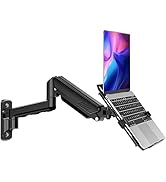 ErgoFocus Laptop Wall Mount, 2-in-1 Monitor Wall Mount with Vented Tray fits Max 17" Notebook or ...