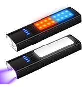 Hoxida Rechargeable EDC Flat Flashlight with COB Lights, UV, Red, Super Bright LED Combo 3in1 Por...