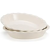 KooK Pie Pan, Ceramic Reusable Round Pie Dish, Quiche Baking Dish, Deep, Wave Edge, For Cakes, Ta...