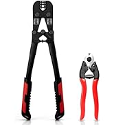 Sanuke Wire Rope Crimper Tool Kit with Steel Cable Cutter, Swagging Tool for Copper Aluminum Oval...