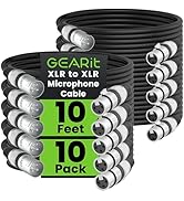 GEARit XLR Cables, Male to Female Microphone Cable 3-Pin Balanced Shielded Mixer XLR to XLR Cable...