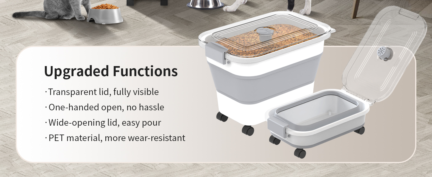 Dog Food Storage Container Collapsible Dog Food Container with Airtight Lids
