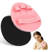 GEENOA Upgrade Silicone Bath Glove 2PCS, 360° Anti-Slip &amp; Enlarged Silicone Body Scrubber for Ric...