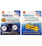 HOOK-EZE Knot Tying Tool Cover Hooks on 4 Fishing Poles - Line Cutter - 2 Sizes Saltwater Freshwa...