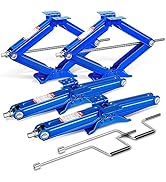 DNA MOTORING 4-Pack 5000lbs RV Trailer Stabilizer Leveling Scissor Jacks with Speed Crank Handle,...