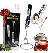 BellaVitas Rechargeable Handheld Milk Frother, Coffee Frother Wand with Stand and 2 Stainless Ste...