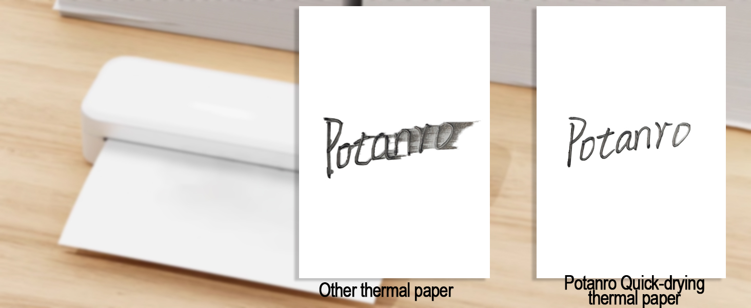 Quick-drying thermal paper leaves no trace