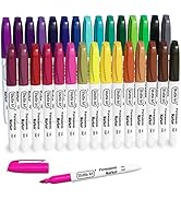 30 Colors Permanent Markers, Fine Point, Assorted Colors, Works on Plastic,Wood,Stone,Metal and G...