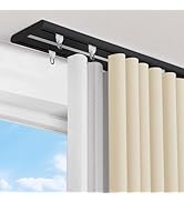 Customized Double Ccurtain Track, Silent Heavy Duty Double Row Ceiling Mount Curtain Track System...