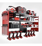 oviitech Large Power Tool Organizer Wall Mount, 8 Drill Holder Wall Mount Loads 400lbs, 4 Layer H...