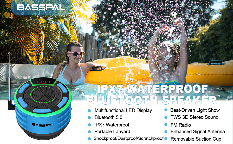 Bluetooth waterproof shower speaker