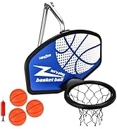Trampoline Basketball Hoop, with Pump and Mini Balls, Easy to Assemble Sturdy for Dunk Fit, Water...