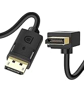 J&amp;D Angled Displayport 1.4 Cable, 90-Degree Upward Right Angle Displayport Cable V1.4 Support up ...