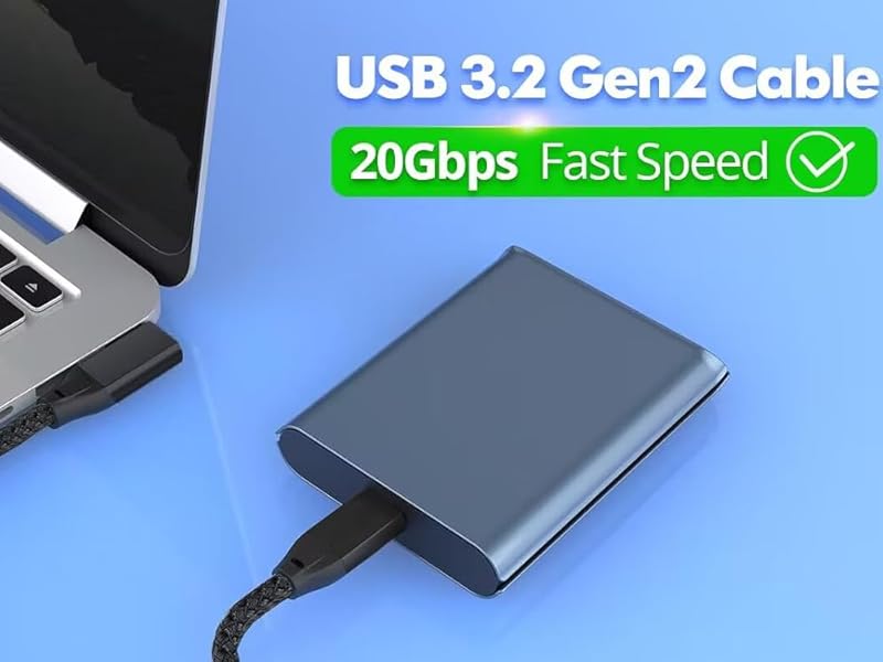 usb c 3.2 3.1 20gbps data transfer sync fast speed cable charge charger