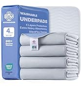Accompagner Waterproof Reusable for Adults and Pets Washable Pee Pads for Dogs Changing Pad Large...
