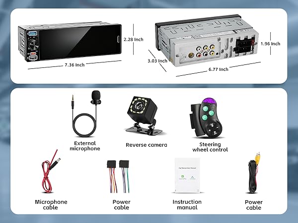 Single Din Car Stereo 