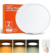 Dcvoltfield 2Pack LED Flush Mount Ultra Thin Ceiling Light Fixture 15.8Inch,32W 3200LM, Dimmable ...