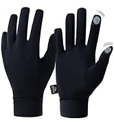 Compression Lightweight Sport Running Gloves Liner Gloves- Black - Men &amp; Women