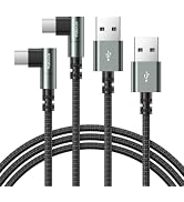 USB C Cable 90 Degree [2Pack 6FT], 3A Fast Charging USB to USB C Cable, Nylon Braided USB A to US...