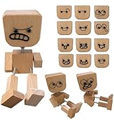 Shaking Wooden Man Figurine for Car Dashboard,Handmade Shaking Feet Wooden Doll, Funny Cars Ornam...