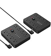 2 Pack JouleLoom Power Strip Surge Protector with 8 Outlets, 4 USB and 2 USB C Ports, 5 Ft Extens...