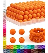 150PCS FIVEIZERO Silicone Beads 15mm for Keychain Making, Bulk Rubber Beads for DIY Crafts, Brace...