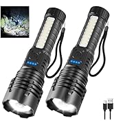 2Pack Rechargeable Flashlights, 7Mode Flashlights High Lumens, Super Bright LED Flashlight, Adjus...