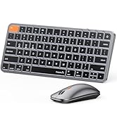 ProtoArc Backlit Compact Bluetooth Keyboard and Mouse for Mac, KM90-A Multi-Device Wireless Keybo...