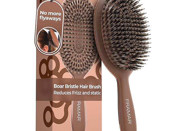 FRAMARLICIOUS natural bristle hair brush hair brush for women bristle brush for slicking back hair