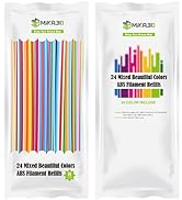 24 Colors 2.85mm ABS 3D Printing Pen Filament Refill, Each pc 0.3m, Each Color 5pcs, Total 120pcs