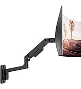 ARES WING Wall Mount Monitor Arm for 17-49 Inch Ultrawide Screens, Heavy Duty Single Monitor Moun...