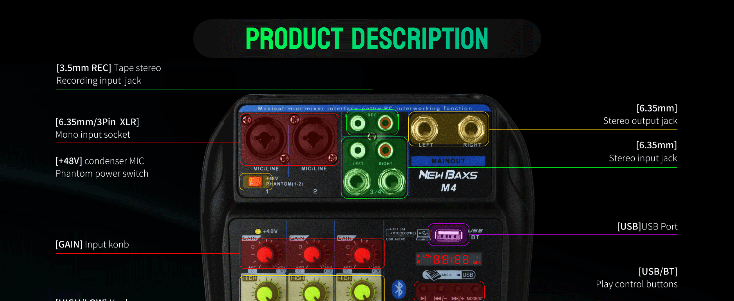 mixer digital usb audio interface