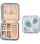shunmei Mini Travel Jewelry Box,PU Leather Portable Jewelry Organizer Case,Art Accessories Storag...
