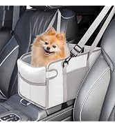 Portable Dog Car Seat for Small Dogs - Pet Booster Seat with Safety Leash, Adjustable Straps, Was...
