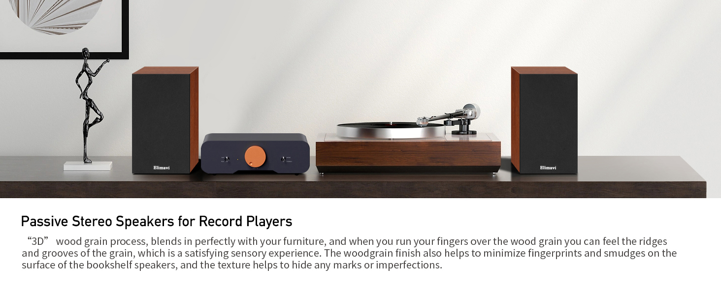 Speaker paired with amplifier connected to turntable