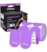 CKeep Kinesiology Tape, 2 Rolls Cotton Latex Free Hypoallergenic Elastic Precut Strips, 2 Inch Wi...