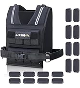 APEXUP Adjustable Weighted Vest Men 20lbs/30lbs/40lbs Weights with Reflective Stripe, Weight Vest...