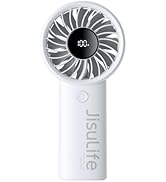 JISULIFE Handheld Portable Fan with Powerful Motor,LED Display,5000mAh Battery,5 Wind Speeds,Lany...