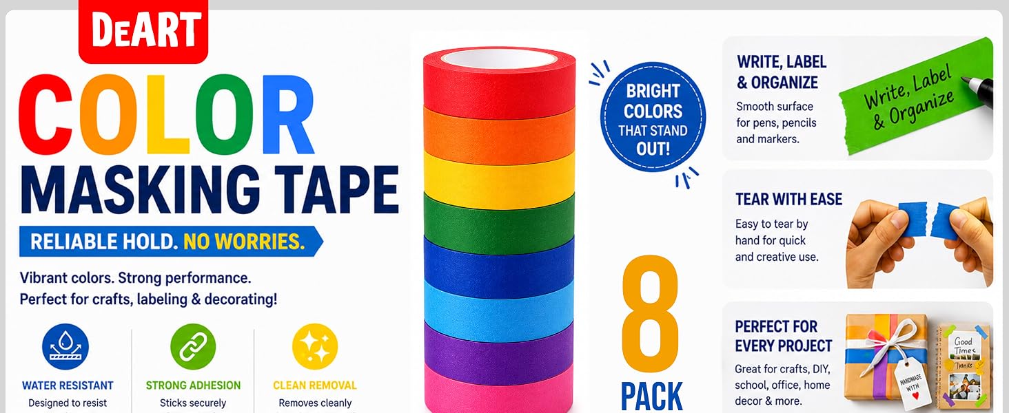 painters tape assortment fun tape for kids rainbow painters tape
