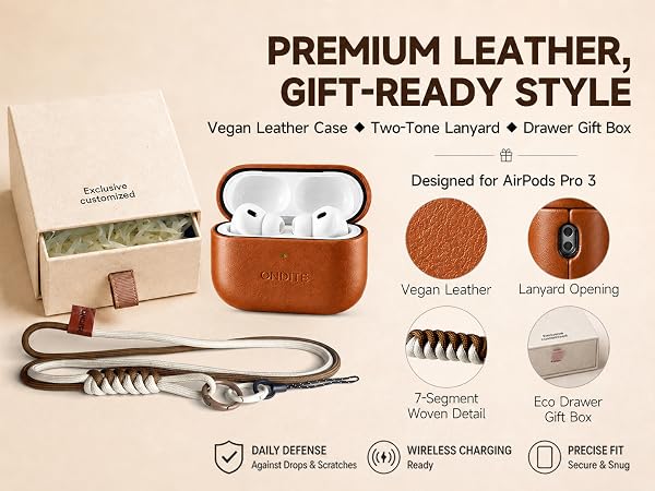 leather apple airpods pro 3 case