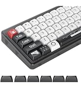 Ussixchare PBT Keycaps XDA Profile Black White Keycaps Dye-Sublimation Custom Keycaps Set for 61/...