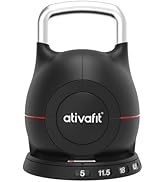 Ativafit 7 in 1 Adjustable Kettlebell 5-44lbs Adjustable Kettlebell with Solid Aluminum Handle Qu...