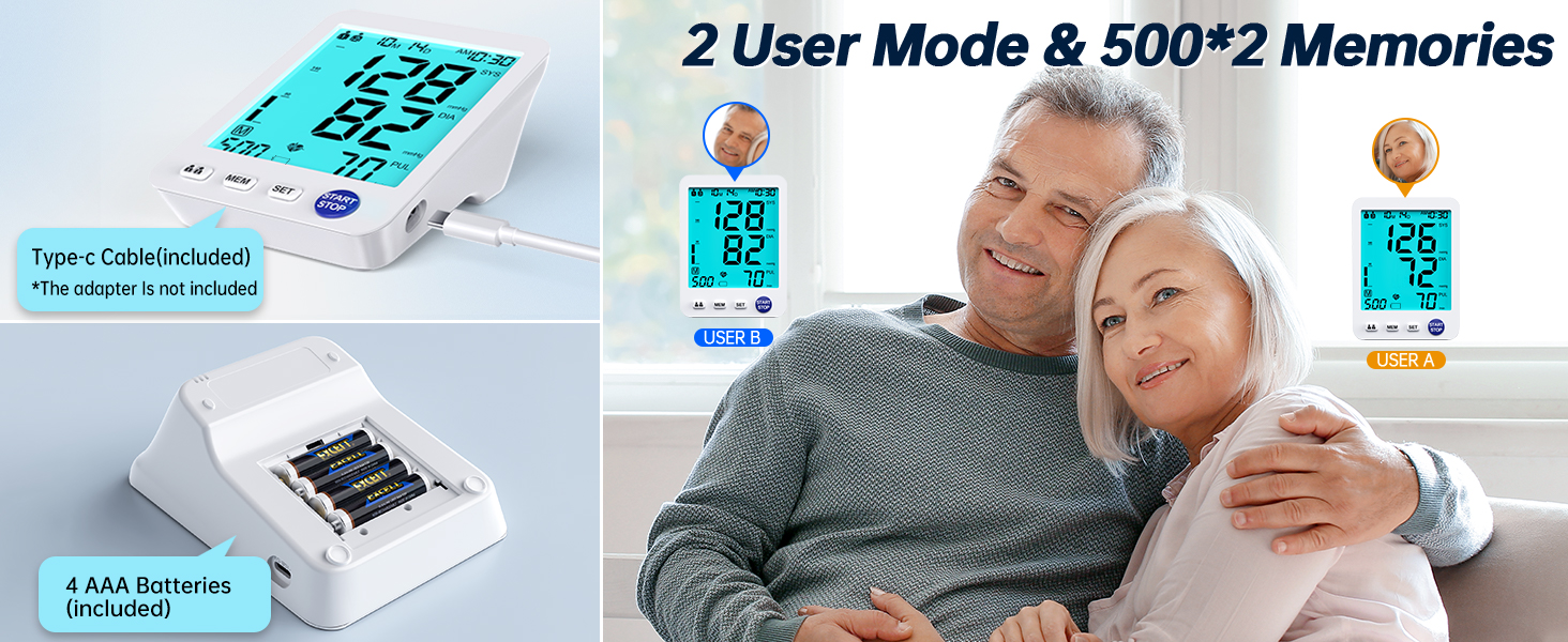 blood pressure monitor 2 user mode