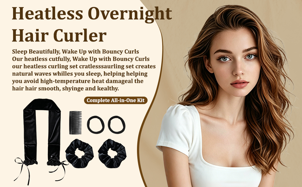 Heatless Curling Rod Headband for Long Hair