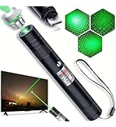 Damflew Green Laser Pointer High Power Pen - Long Range Rechargeable Laser Beam, USB Charging for...
