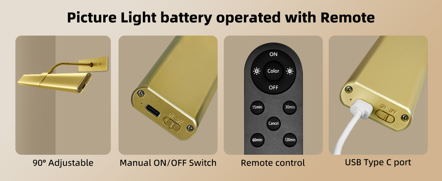 picture lights for wall battery operated
