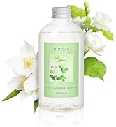 White Gardenia Jasmine Diffuser with 20 Black Fiber Sticks, 6.7 oz Diffusers for Home Essentials ...